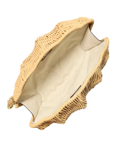 Michael Kors Shell-shaped Woven Rattan Clutch Bag In Pattern
