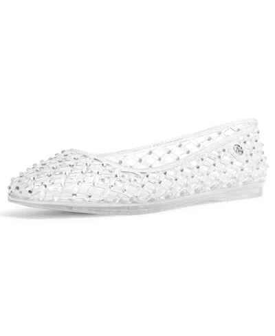 Michael Kors Pixie Embellished Jelly Ballet Flat In White