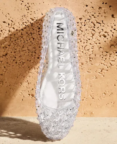 Michael Kors Pixie Embellished Jelly Ballet Flat In White