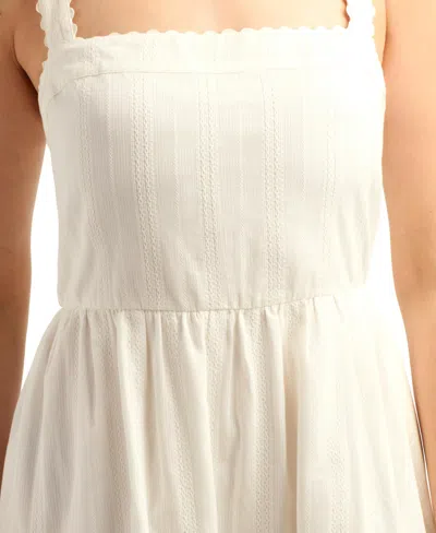 Bcx Women's Solid Striped Dobby Pull-on Dress In White