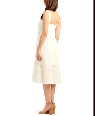 Bcx Women's Solid Striped Dobby Pull-on Dress In White