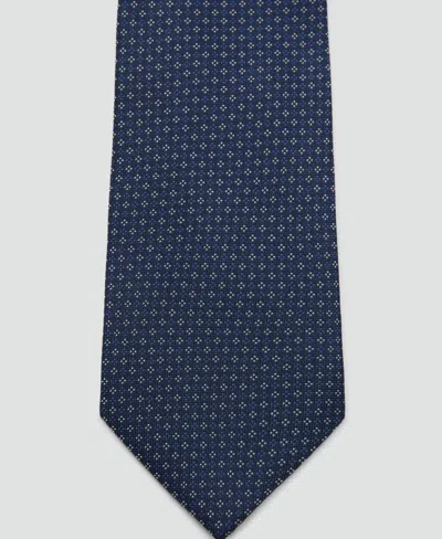 Mango Men's Silk Blend Striped Tie In Blue