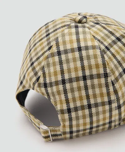 Mango Cap With Check Visor Medium Brown In Brown