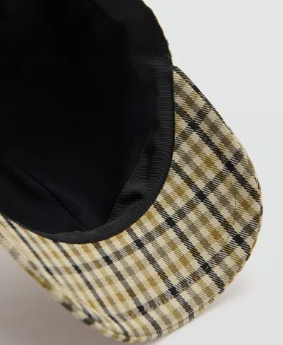 Mango Cap With Check Visor Medium Brown In Brown