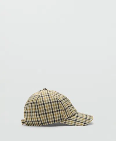 Mango Cap With Check Visor Medium Brown In Brown