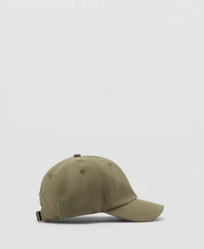 Mango Plain Cotton Cap Khaki In Brown