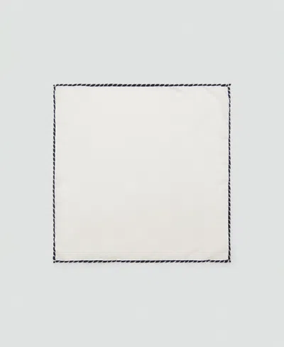 Mango Silk Pocket Square In White