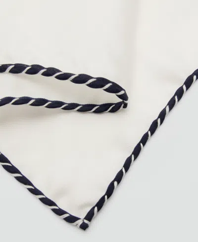 Mango Silk Pocket Square In White