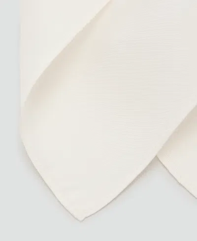 Mango Men's Silk Scarf In White