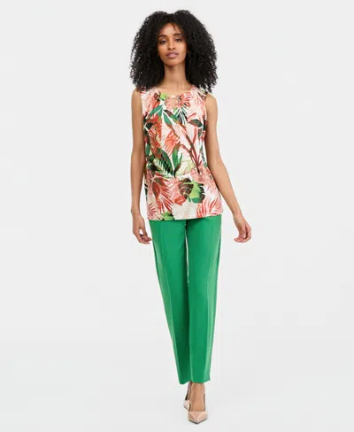 Kasper Hardware Keyhole Cap Sleeve Top In Multi