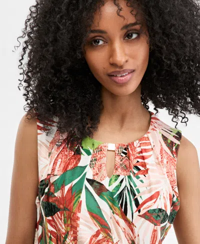 Kasper Hardware Keyhole Cap Sleeve Top In Multi