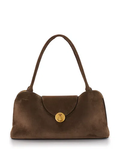 Versace Medium Suede Shoulder Bag In Multi