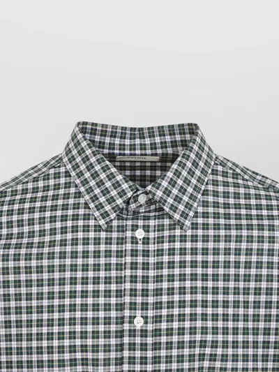 Celine Long Sleeve Checked Shirt Button Down Collar In Multi