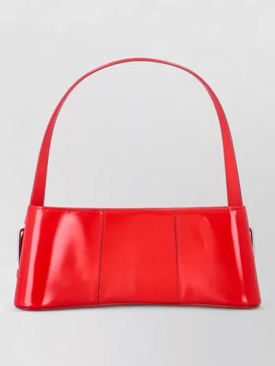 Coperni Cylindrical Structured Glossy Leather Shoulder Bag In Red