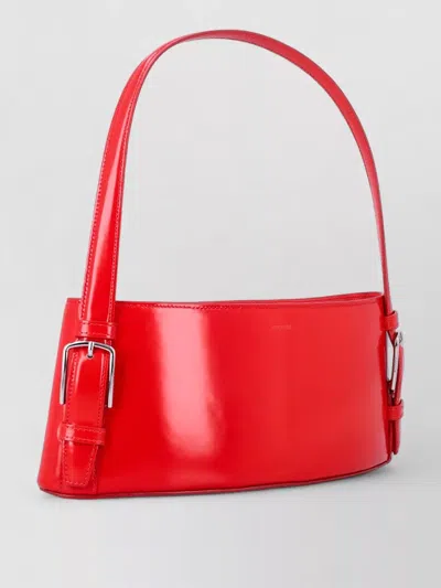 Coperni Cylindrical Structured Glossy Leather Shoulder Bag In Red