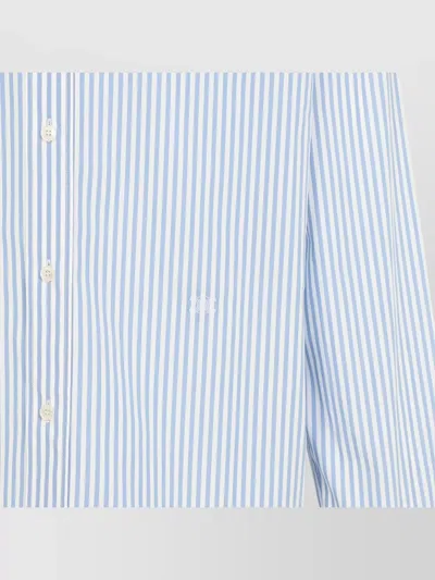 Celine Shirt Button Down Collar Striped Pattern In Blue