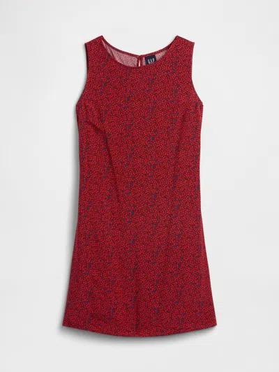 Gap Factory Print Sleeveless Mini Dress In Red