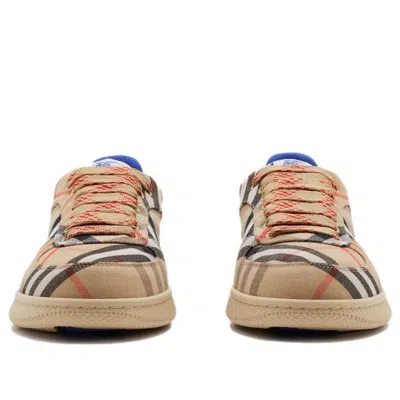 Burberry Embroidered Canvas Terrance Sneakers In Neutral