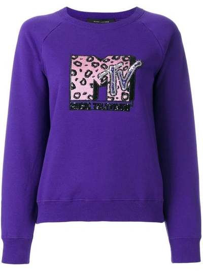 Marc Jacobs Purple Embroidered Mtv Pullover