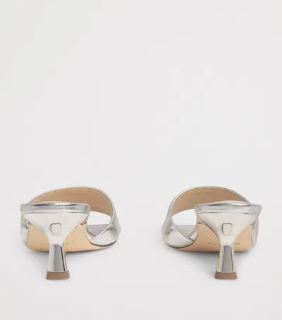 Sandro Paris Metallic Leather Heeled Mules 55
