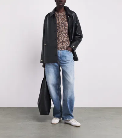 Anine Bing Regenerated Leather Luca Jacket In Black