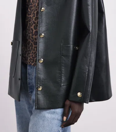 Anine Bing Regenerated Leather Luca Jacket In Black