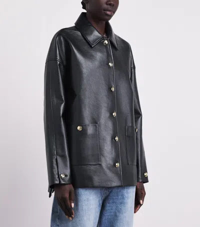 Anine Bing Regenerated Leather Luca Jacket In Black