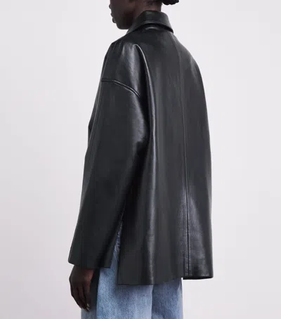 Anine Bing Regenerated Leather Luca Jacket In Black