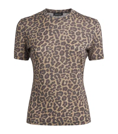 Anine Bing Beth Mini Dress Black And Brown Leopard In Animal Print
