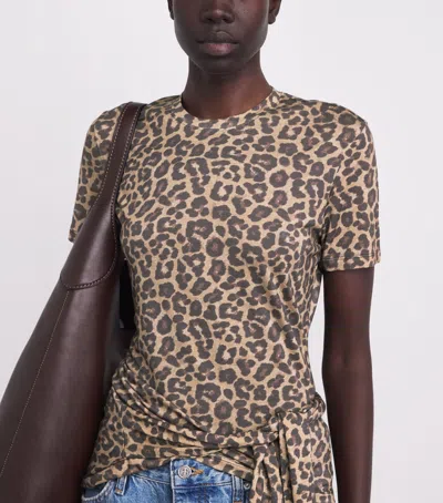 Anine Bing Beth Mini Dress Black And Brown Leopard In Animal Print