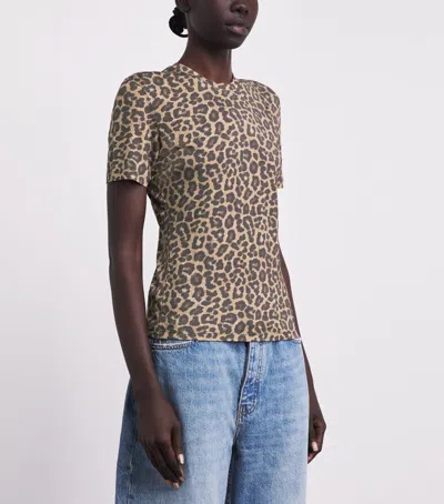 Anine Bing Beth Mini Dress Black And Brown Leopard In Animal Print