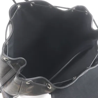 Pre-owned Celine Black Brown Coated Canvas Backpack () In Multi
