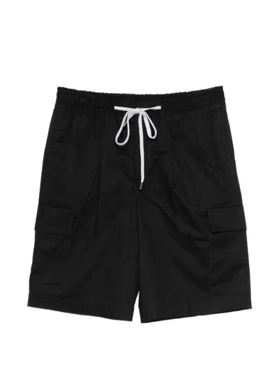 Pt Torino Cargo-pocket Drawstring Shorts In Black