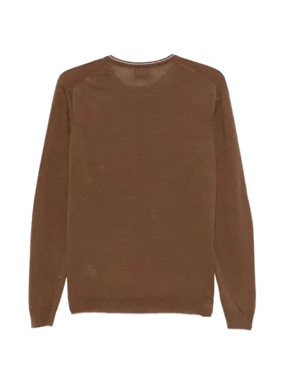 Alpha Studio Stripe Crewneck Jumper In Multi