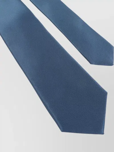 Kiton Silk Tie Regular Width Pointed Shape Accessory In Blue