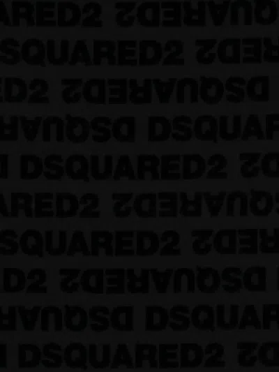 Dsquared2 로고 패턴 비치 타월 In Black