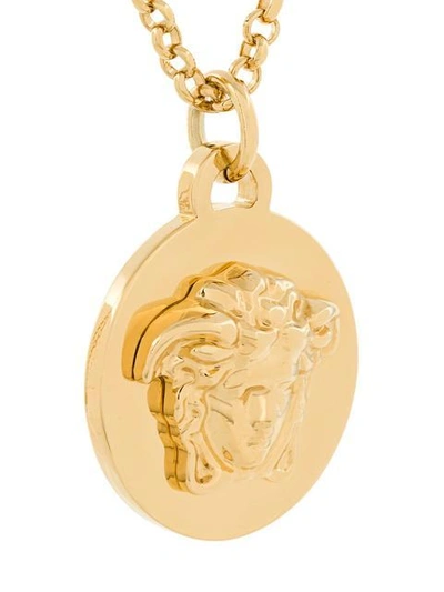 Shop Versace Mini Medusa Chain Necklace In Metallic
