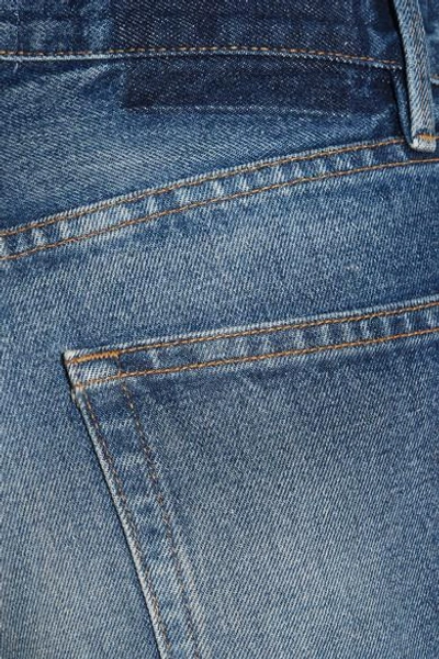 Shop Frame Rigid Re-release Le Cropped High-rise Slim-leg Jeans In Mid Denim