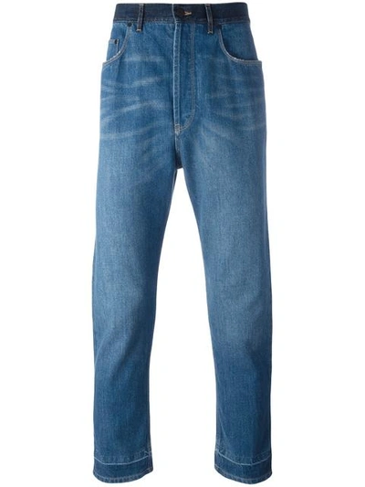 Shop Lanvin Stonewashed Dropped Crotch Jeans - Blue