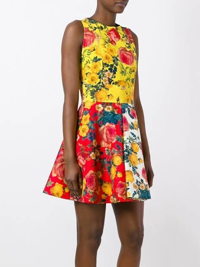 Shop Fausto Puglisi Floral Print Flared Dress - Multicolour