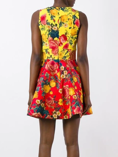 Shop Fausto Puglisi Floral Print Flared Dress - Multicolour
