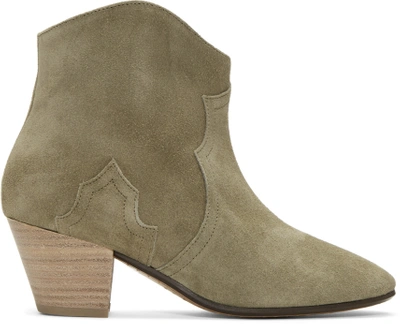 Isabel Marant Taupe Suede Dicker Ankle Boots In 50ta Taupe