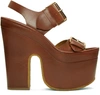 STELLA MCCARTNEY Brown Platform Buckles Sandals