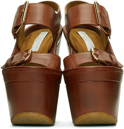 Shop Stella Mccartney Brown Platform Buckles Sandals