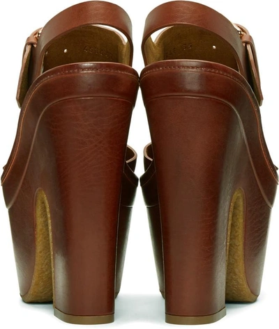 Shop Stella Mccartney Brown Platform Buckles Sandals