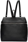 KARA Black Large Leather Backpack