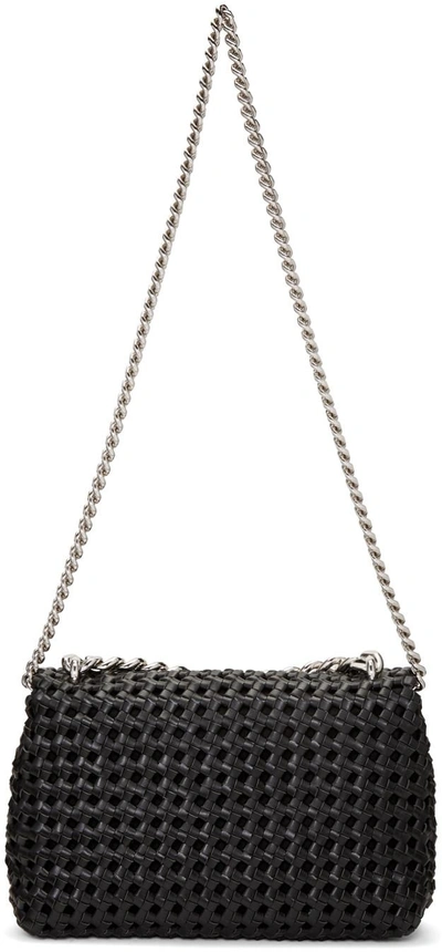 Shop Stella Mccartney Black Becks Weaved Bag