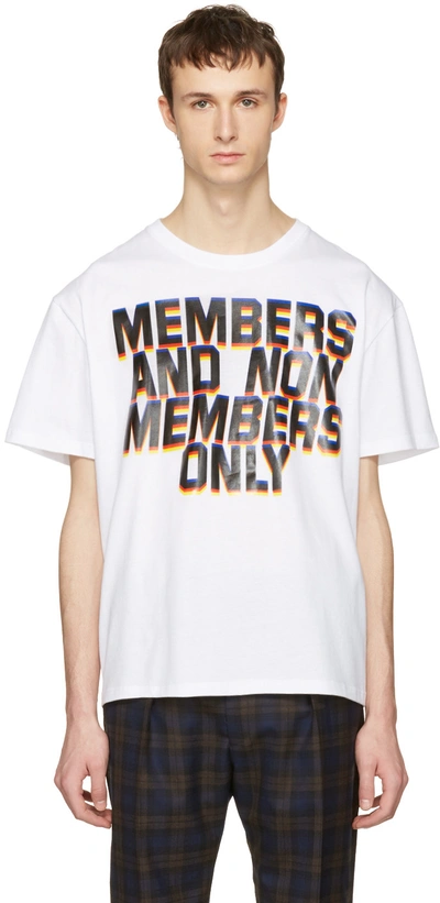 Shop Stella Mccartney White 'members And Non Members' T-shirt
