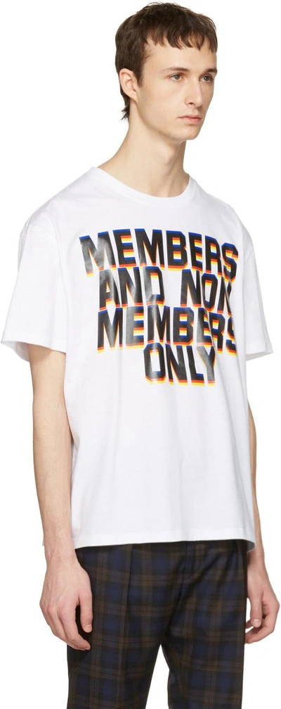 Shop Stella Mccartney White 'members And Non Members' T-shirt