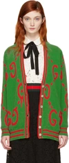 GUCCI GUCCI GREEN OVERSIZED GUCCIGHOST CARDIGAN,457429 X5L27